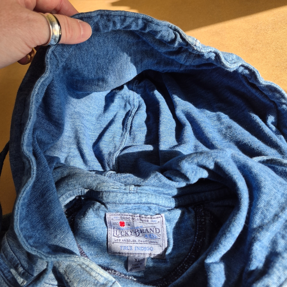 Lucky Brand Bright Blue Lightweight Hoodie 2561/252 - Picture 10 of 11